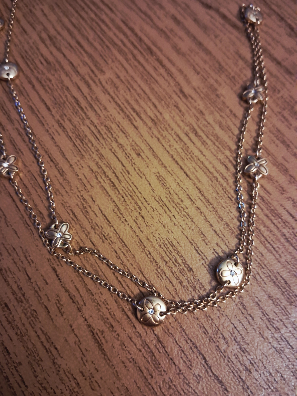 Brighton Gold-Tone Floral Station Necklace with Small Flower Charms - Picture 2 of 8